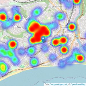 Peter Alan - Swansea listings heatmap