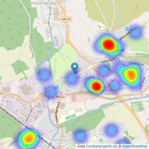 Peter Alan - Talbot Green listings heatmap