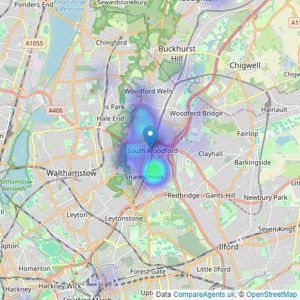 Peter Andrews - South Woodford listings heatmap