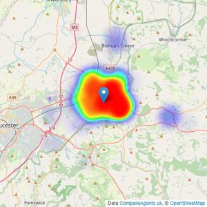 Peter Ball & Co - Cheltenham listings heatmap