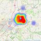 Peter Ball & Co - Cheltenham listings heatmap