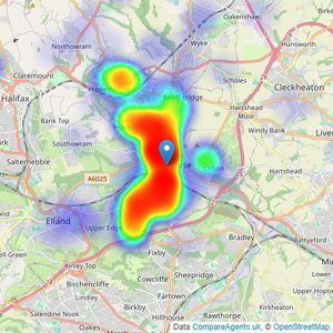 Peter David Properties - Brighouse listings heatmap