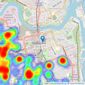 Peter Heron Residential Sales and Lettings - Sunderland listings heatmap