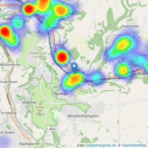 Peter Joy Estate Agents - Stroud listings heatmap