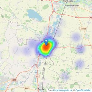 Peter Lane & Partners - St Neots listings heatmap