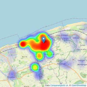 Peter Large Estate Agents - Prestatyn listings heatmap