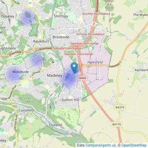 Peter Richardson Estates - Telford listings heatmap