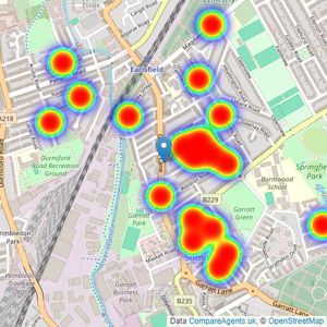 Petras Property - Earlsfield listings heatmap