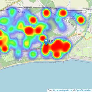 Pettengells Estate Agents - Highcliffe listings heatmap