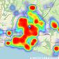 Pettengells Estate Agents - New Milton listings heatmap