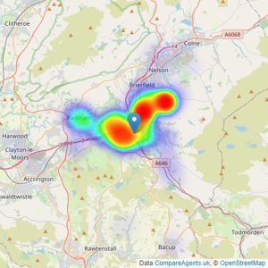 Petty Real Estate Agents - Burnley listings heatmap