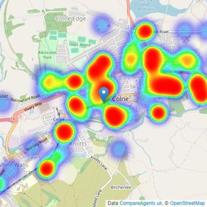 Petty Real Estate Agents - Colne listings heatmap