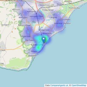 Phil Hall Estate Agents - Eastbourne listings heatmap