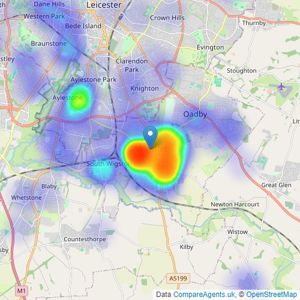 Phillips George Estate Agents - Leicester listings heatmap