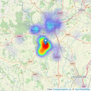 Phipps & Pritchard - Stourport listings heatmap