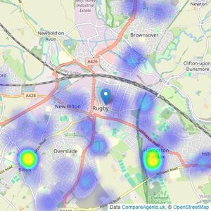 Picklescott Homes - Rugby listings heatmap