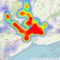 Pinkmove - Newport listings heatmap