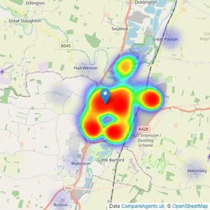 Pirie Homes - St. Neots listings heatmap