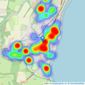 Pittis - Shanklin listings heatmap