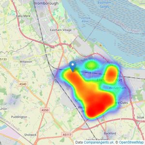 Platinum Independent Estate Agents - Little Sutton listings heatmap