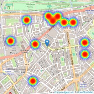 Plaza Estates - Knightsbridge listings heatmap