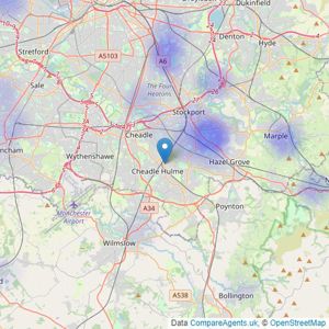 Plumlife Move - Cheadle Hulme listings heatmap