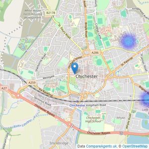 PMS Lettings & Sales - Chichester listings heatmap