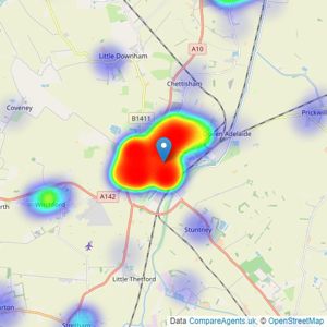 Pocock & Shaw - Ely listings heatmap