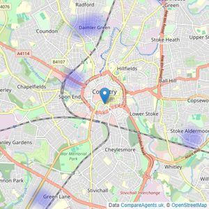 Pointons - Coventry listings heatmap