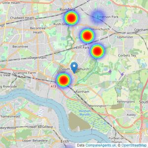 Porter Glenny New Homes - Rainham listings heatmap