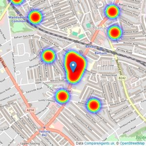 Porters Estate Agents - London listings heatmap