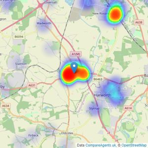 Portfield - Garrard & Wright, Tickhill listings heatmap