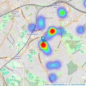 Portico - Dulwich listings heatmap