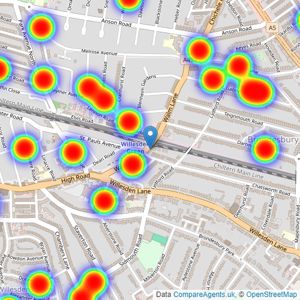 Portland Estate Agents - London listings heatmap