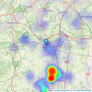 Power Bespoke HQ - Reigate listings heatmap