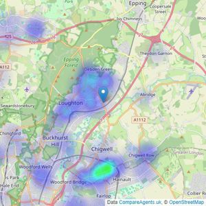 Presidential Estates - Loughton listings heatmap