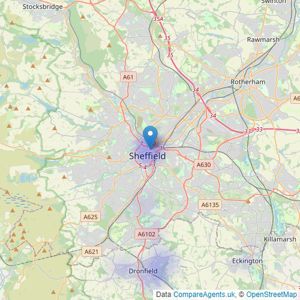 PriceLinsey - Sheffield listings heatmap