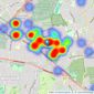 Prickett & Ellis - East Finchley listings heatmap