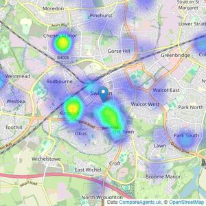 Primary Homes and Lettings - Swindon listings heatmap