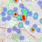 Prime Estates - Yardley listings heatmap