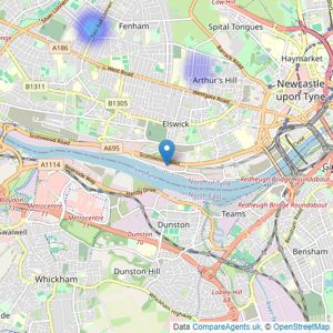 Prime Property Associates - Newcastle Upon Tyne listings heatmap