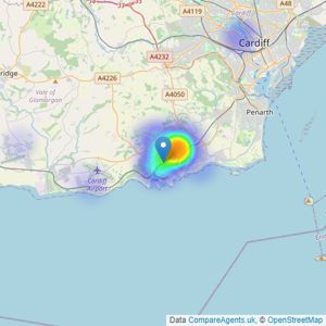 Priory Estates and Lettings - Barry listings heatmap