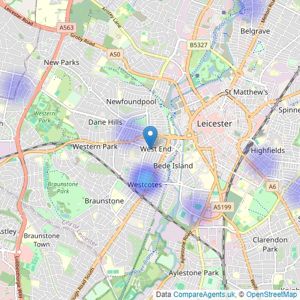 Priya Properties - Leicester listings heatmap