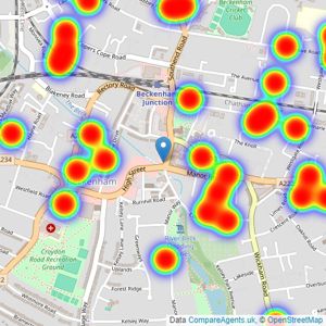 Proctors - Beckenham listings heatmap