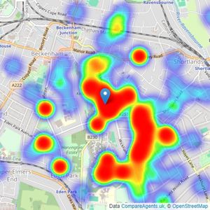 Proctors - Park Langley listings heatmap