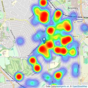 Proctors - West Wickham listings heatmap