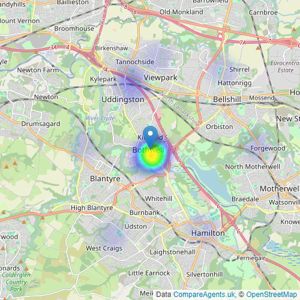 Property Angels Estate Agents - Bothwell listings heatmap