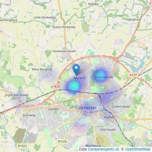 Property Book UK Ltd - Colchester listings heatmap