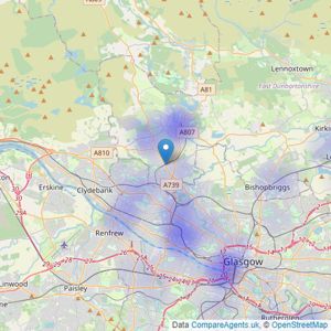 Property Bureau - Bearsden listings heatmap