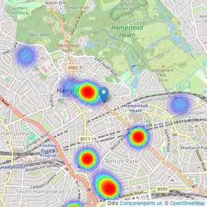 Property Divas Ltd - London listings heatmap